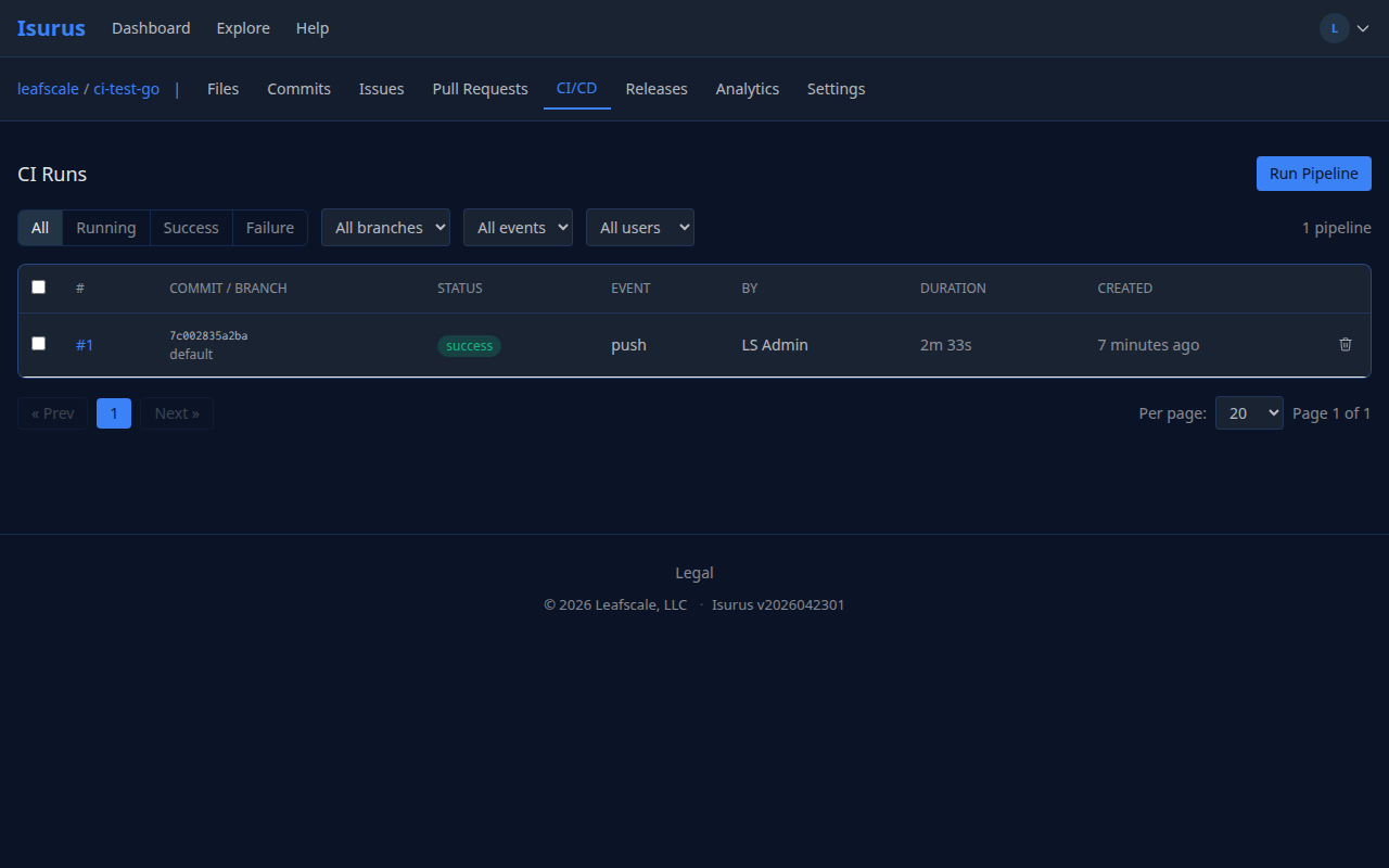 Pipeline Configuration View