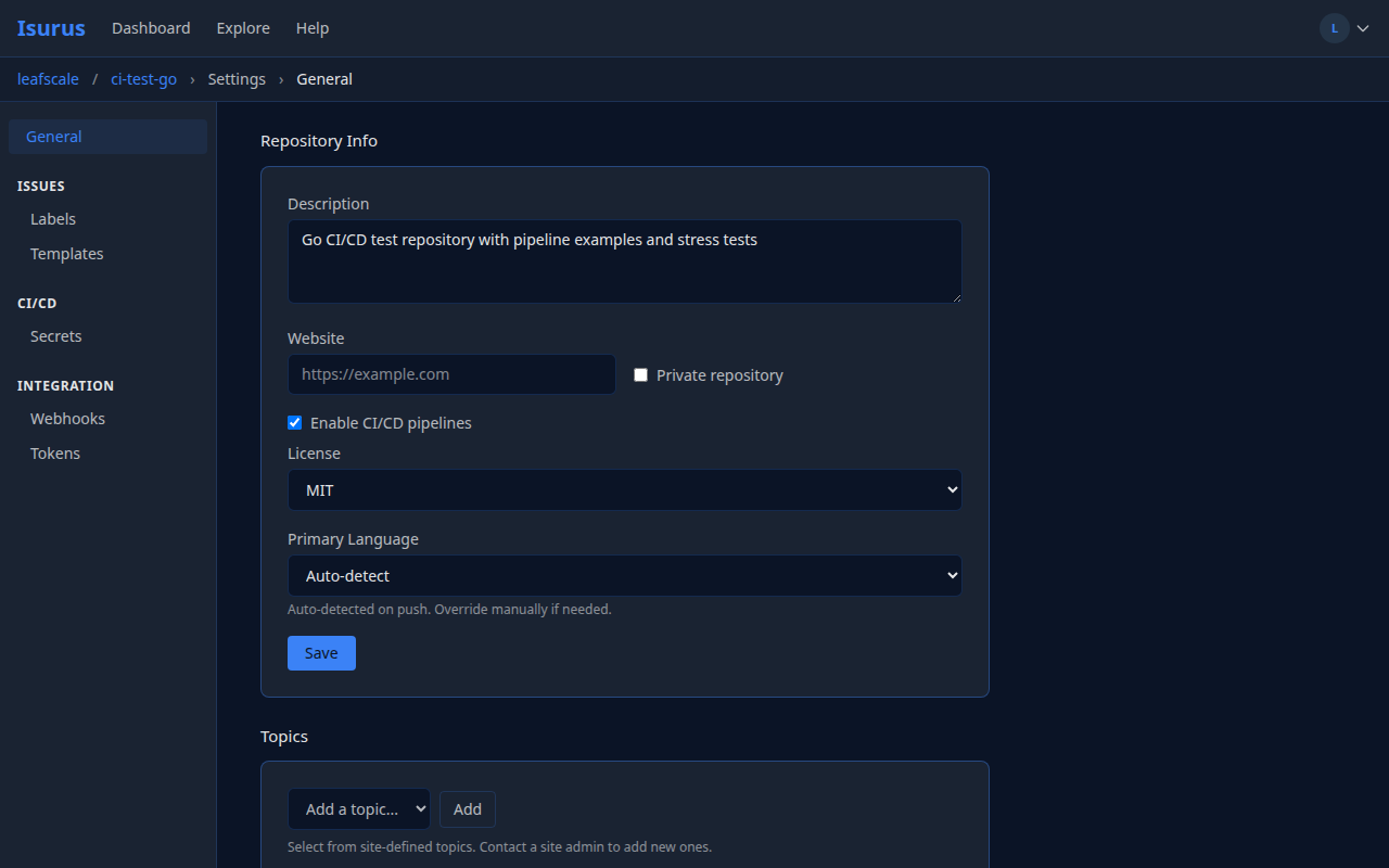 Repository Settings
