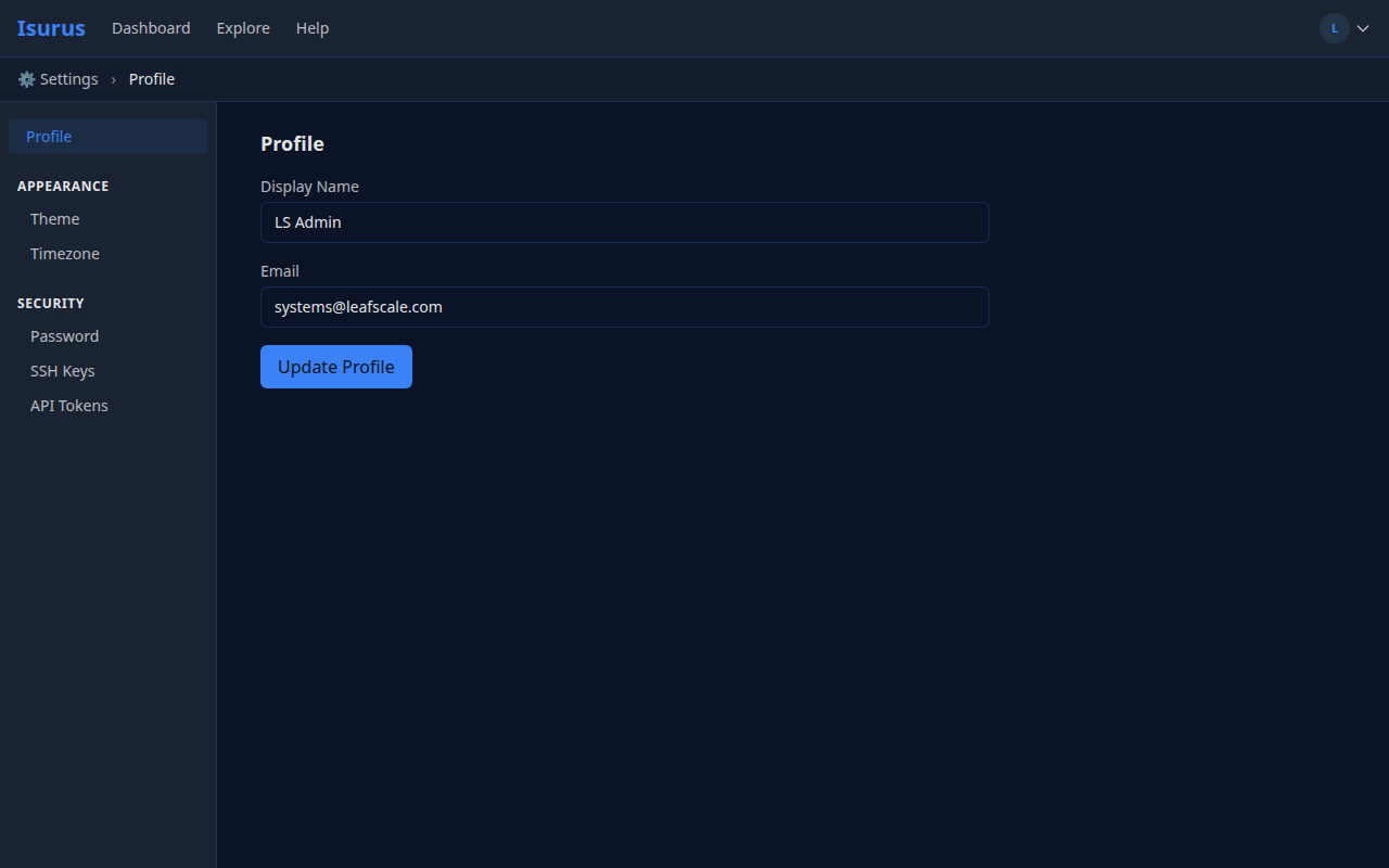 Profile Settings
