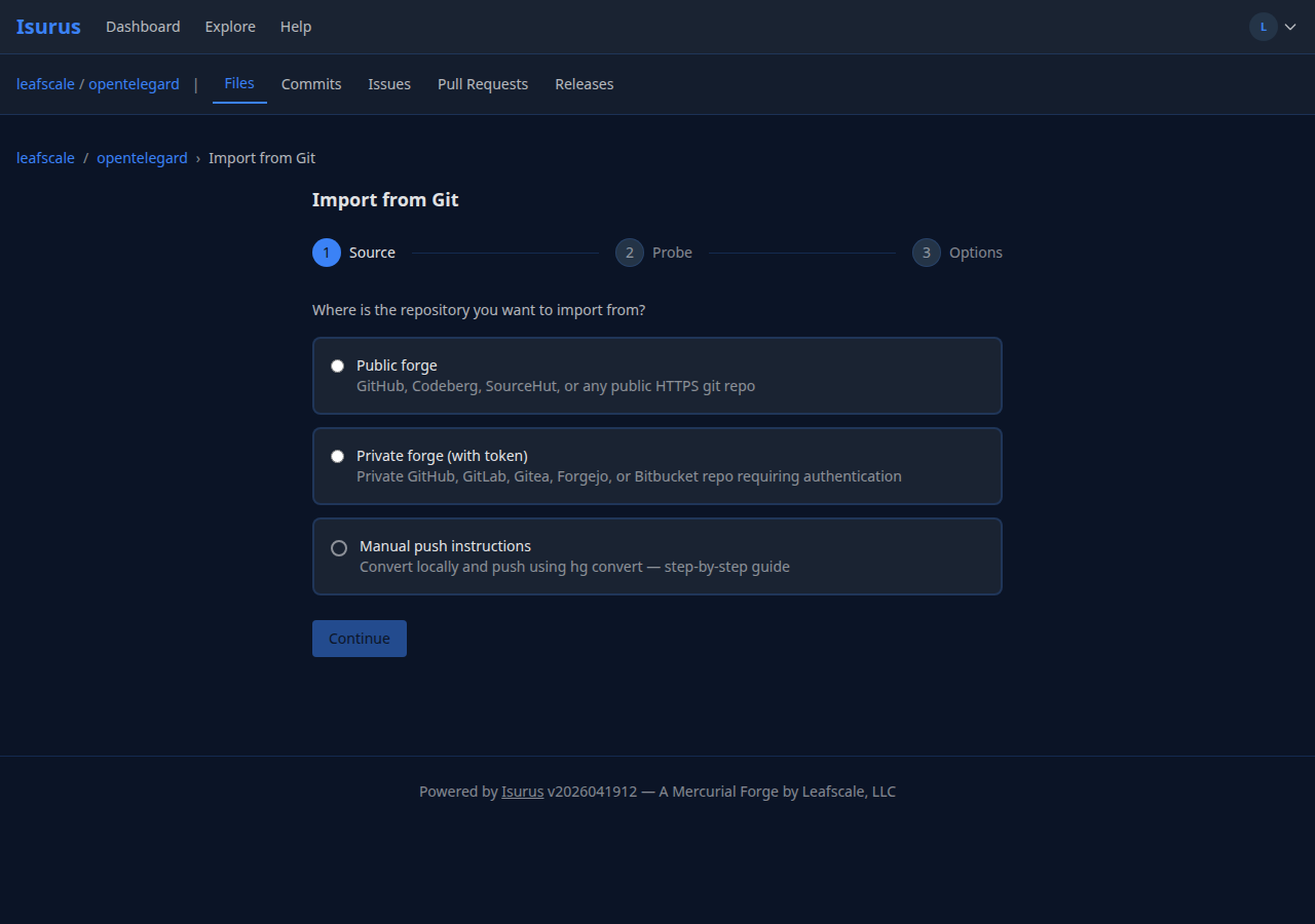 Import wizard step 1